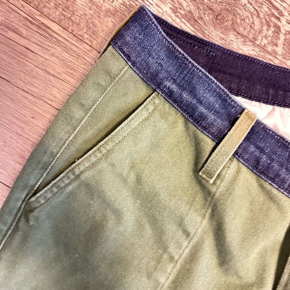 Etienne Marcel Olive Utility Crop Pants Size 29 Denim Trim Ankl - Picture 7 of 9